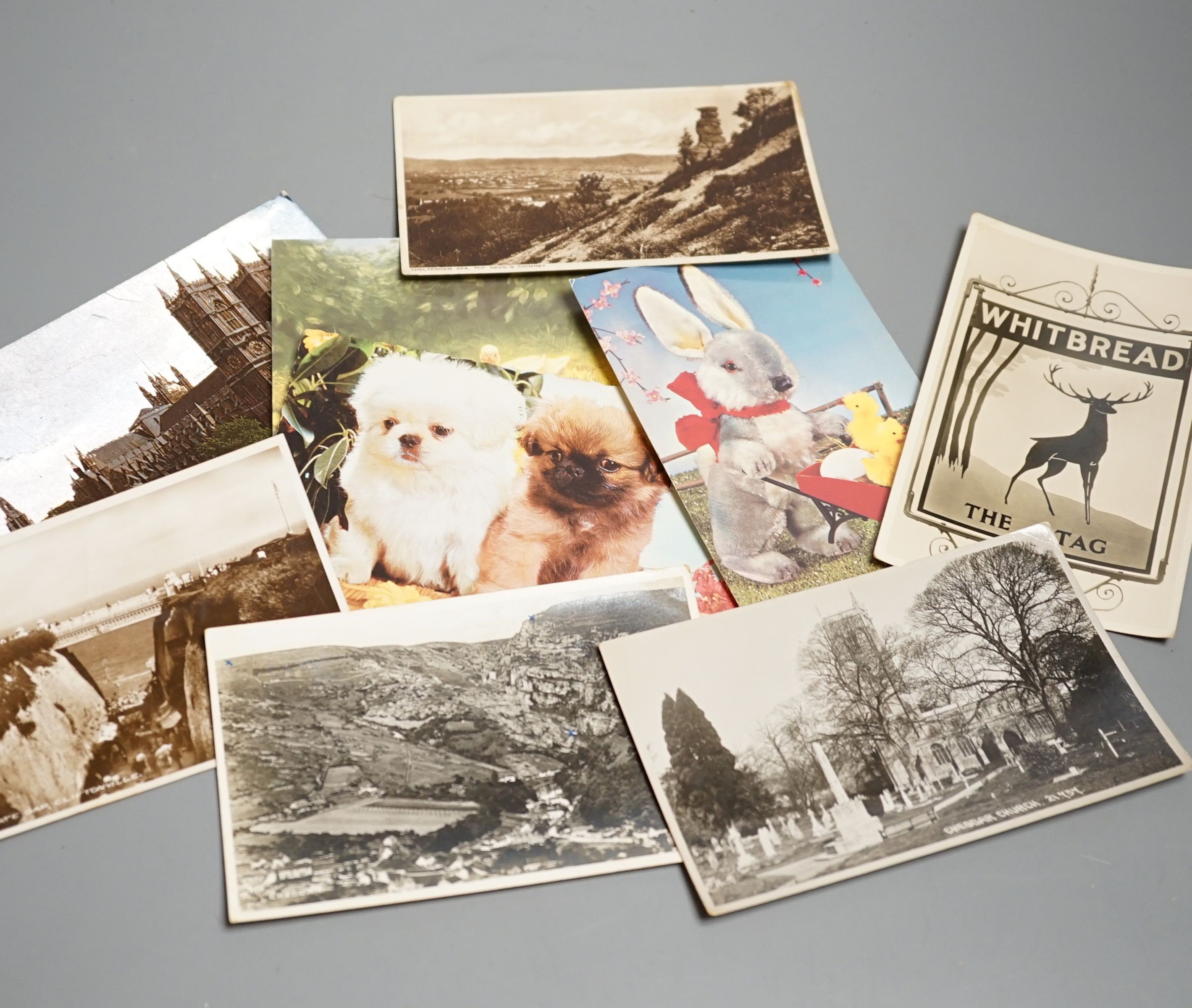 A large collection of topographical and other postcards